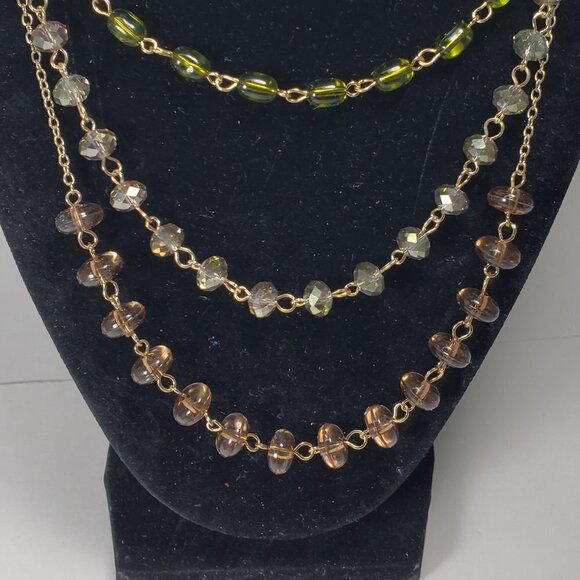 Gold tone Stylish Layered Colorful Beaded Necklace - Women's Fashion Jewelry - Picture 3 of 11